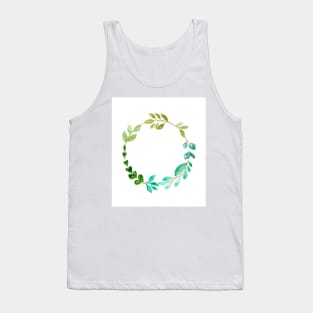 wreath of leaves watercolor Tank Top